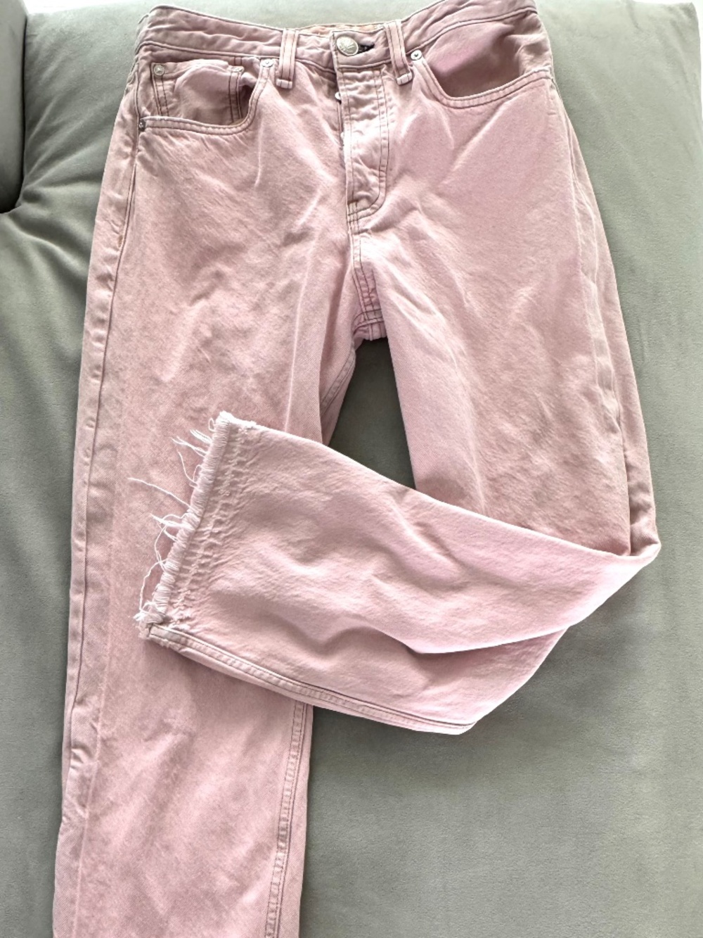 Rag and Bone Dusty Pink High Rise straight Leg Jeans